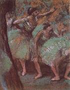 ballerina wear green dress Edgar Degas